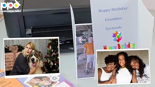 Miniatura 3 de PPD Papel de tarjeta de felicitación, tarjetas de felicitación imprimibles con sobres para impresora de inyección de tinta, 8.5 x 11 pulgadas, en