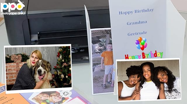PPD 50 Inkjet Printable Greeting Cards A4 Pre-Scored to A5 210gsm Matt with Envelopes PPD-49-ENV-50