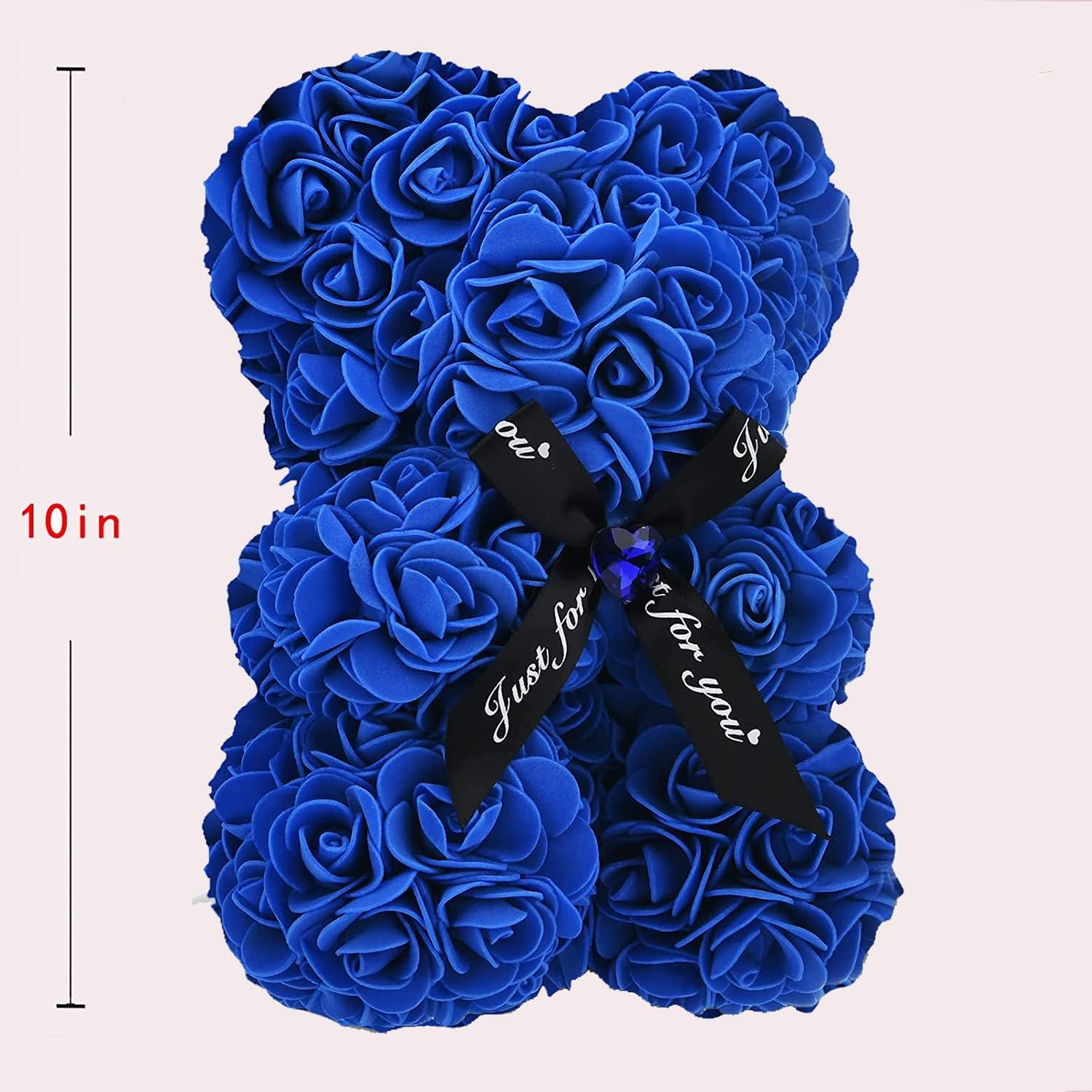 Lgv Flower Rose Bear,Romantic Gift for Valentine's Mother's Day, Christmas, Birthday,Girl Friend Her Mom Female Wife with Artificial Heart-Shaped Diamonds Sapphire Blue - Image 3