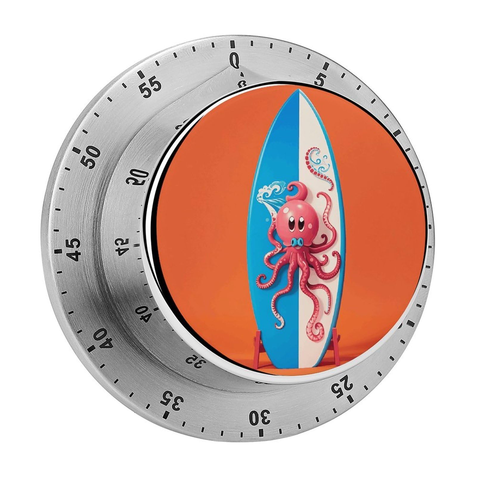 Surfboard Octopus Kitchen Timers Magnetic Back Manual Countdown Timers for Classroom Home Gym Tanning