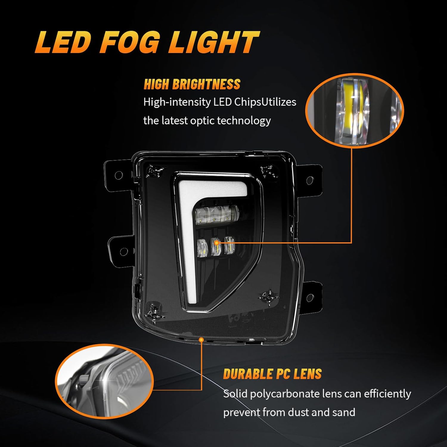 LED Fog Lights for 2016 2017 2018 Chevy Silverado 1500,with White Day Running Light, Amber Turn Signal,Front Bumper Fog Lamp Replacement,Only DRL Wiring Harness