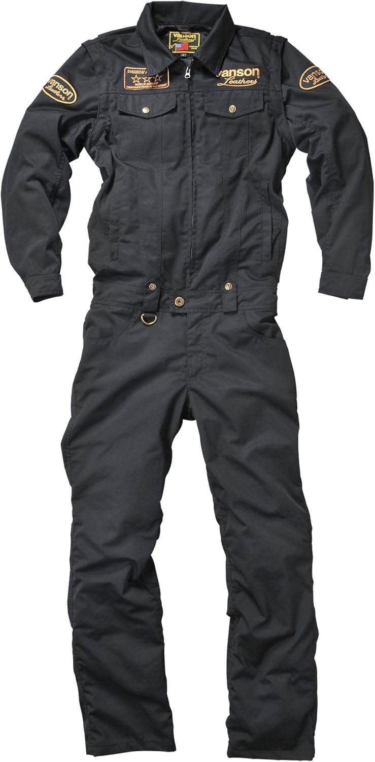 バンソン　オーバーオール　ツナギ　オールインワン　黒　ブラック　スカル バンソン オーバーオール ツナギ オールインワン 黒 ブラック スカル