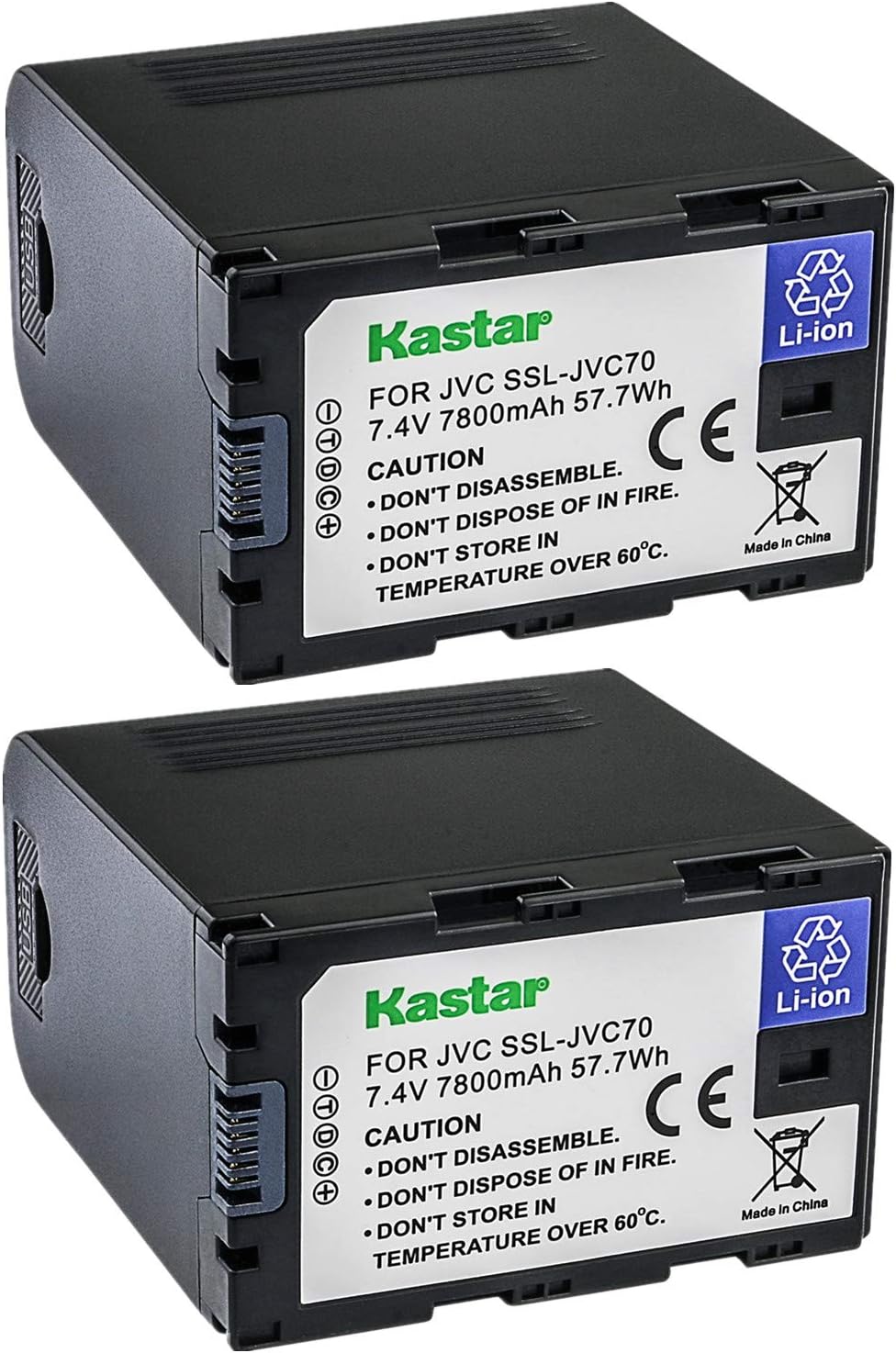 Kastar Battery 2 Pack for JVC SSL-JVC50 SSL-JVC70 SSL-JVC75 BN-S8I50 GY-HMQ10 GY-LS300 GY-HM200 GY-HM200U GY-HM600 GY-HM600E GY-HM600EC GY-HM620U GY-HM650 GY-HM650SC GY-HM650U GY-HM660SC GY-HM660U
