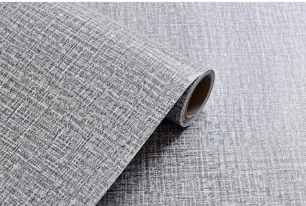 Carta Da Parati Moderna, Carta Da Parati Moderna In Pvc Effetto Lino Grigio Scuro Carta Da Parati Decorativa Peel And Stick Pellicola Per Mobili In Vinile Appiccicoso Impermeabile Per La Ristruttura
