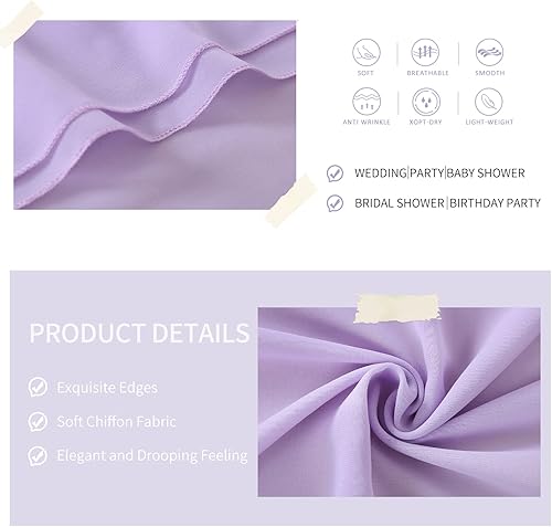 Miniatura 5 de SoarDream - Camino de mesa de gasa, color rosa bebé, de 27 x 120 pulgadas, camino de mesa de estilo romántico ideal para fiesta de boda