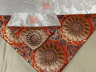 打敷 オレンジ花柄の仏具装飾品(2点セット)