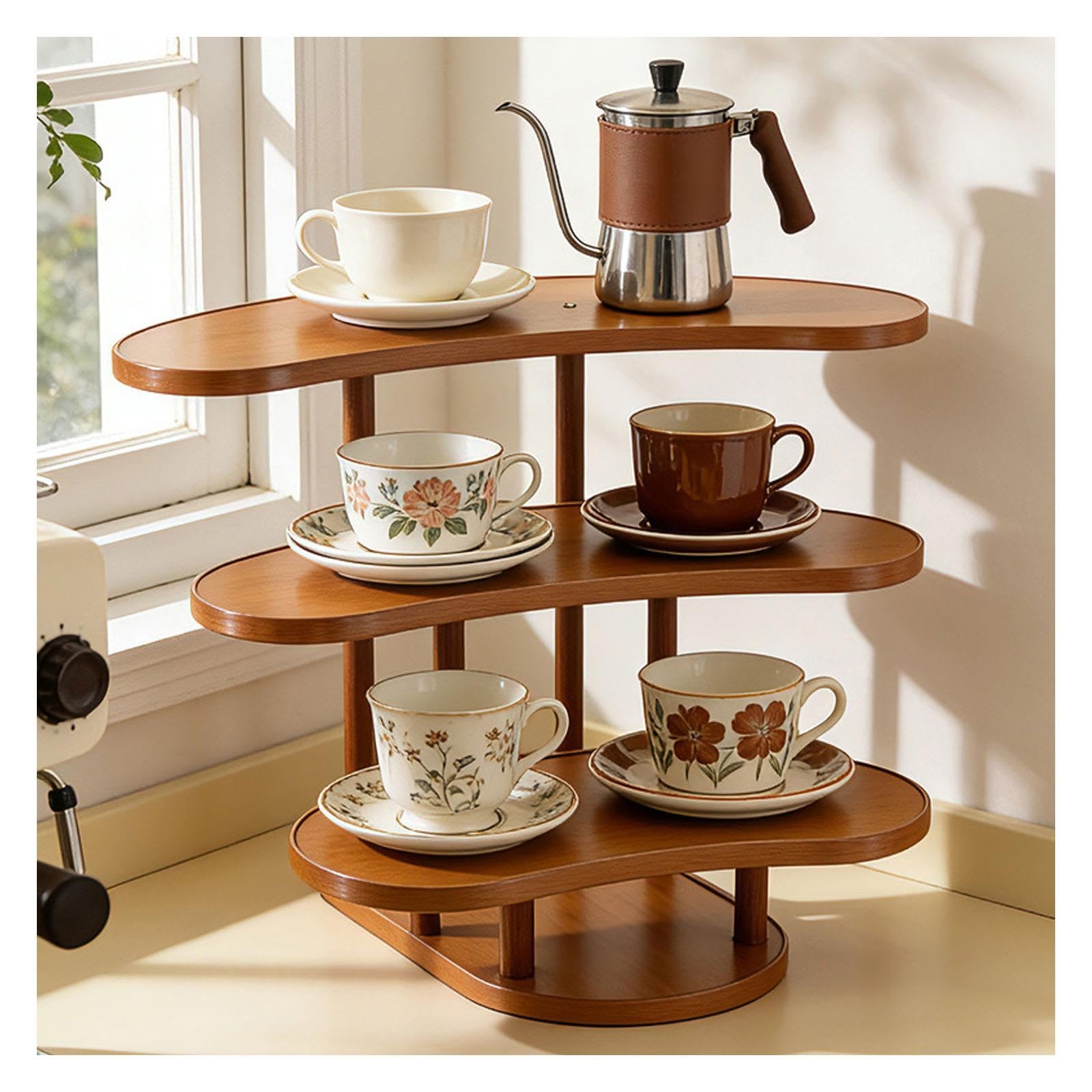 Étagère de cuisine à 3 niveaux – Porte-tasse à thé et café