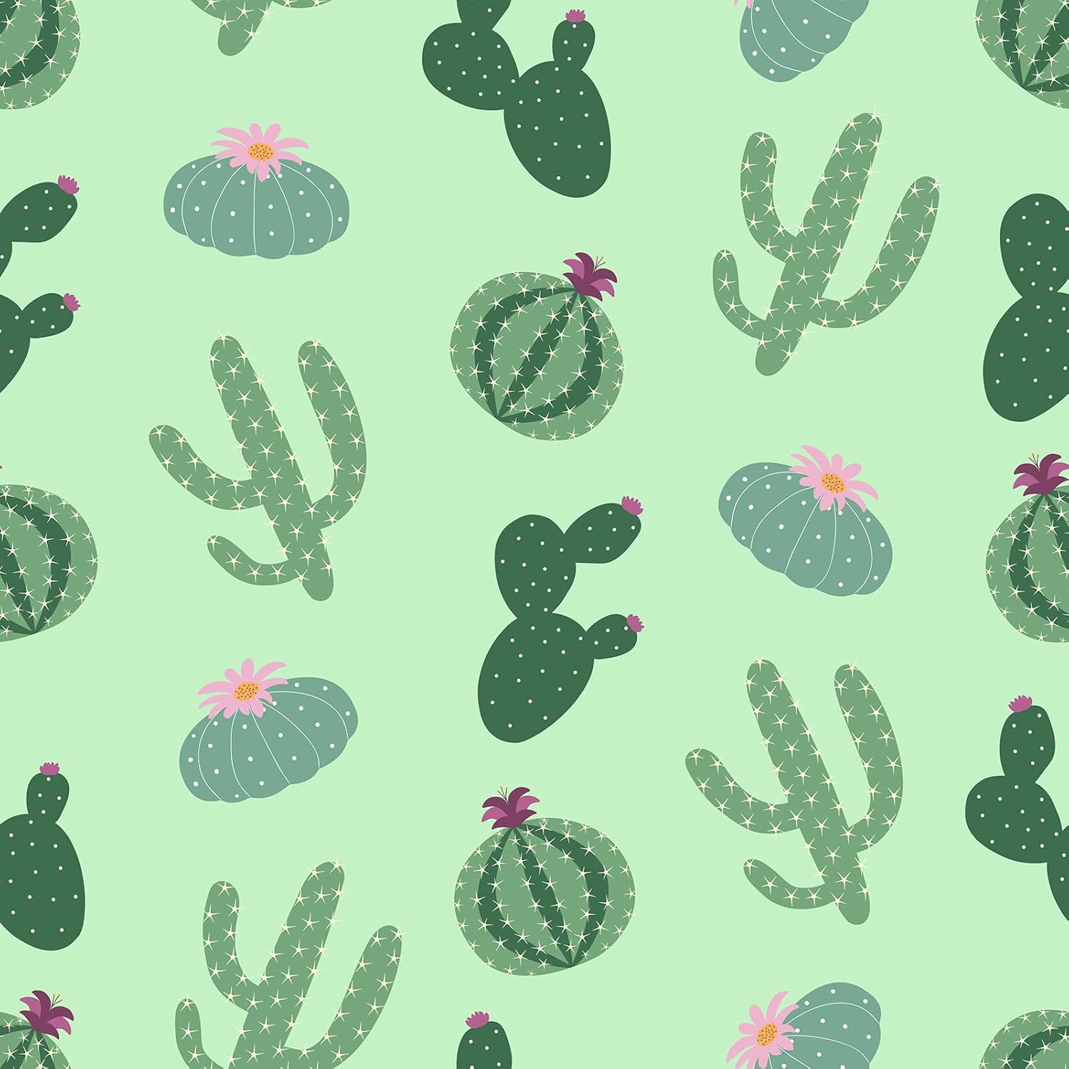 12''x472'' Vinyl Cactus Peel and Stick Wallpaper Tropical Green Cacti Contact Paper for Cabinets Countertops Waterproof Removable Floral Stick on Wall Paper for Renters Nursery Wall Décor