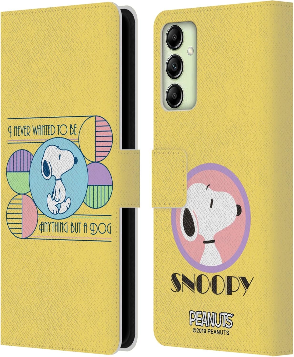 Head Case Designs Officially Licensed Peanuts Dog Snoopy Deco Dreams Leather Wallet Case Compatible with Samsung Galaxy A14 5G