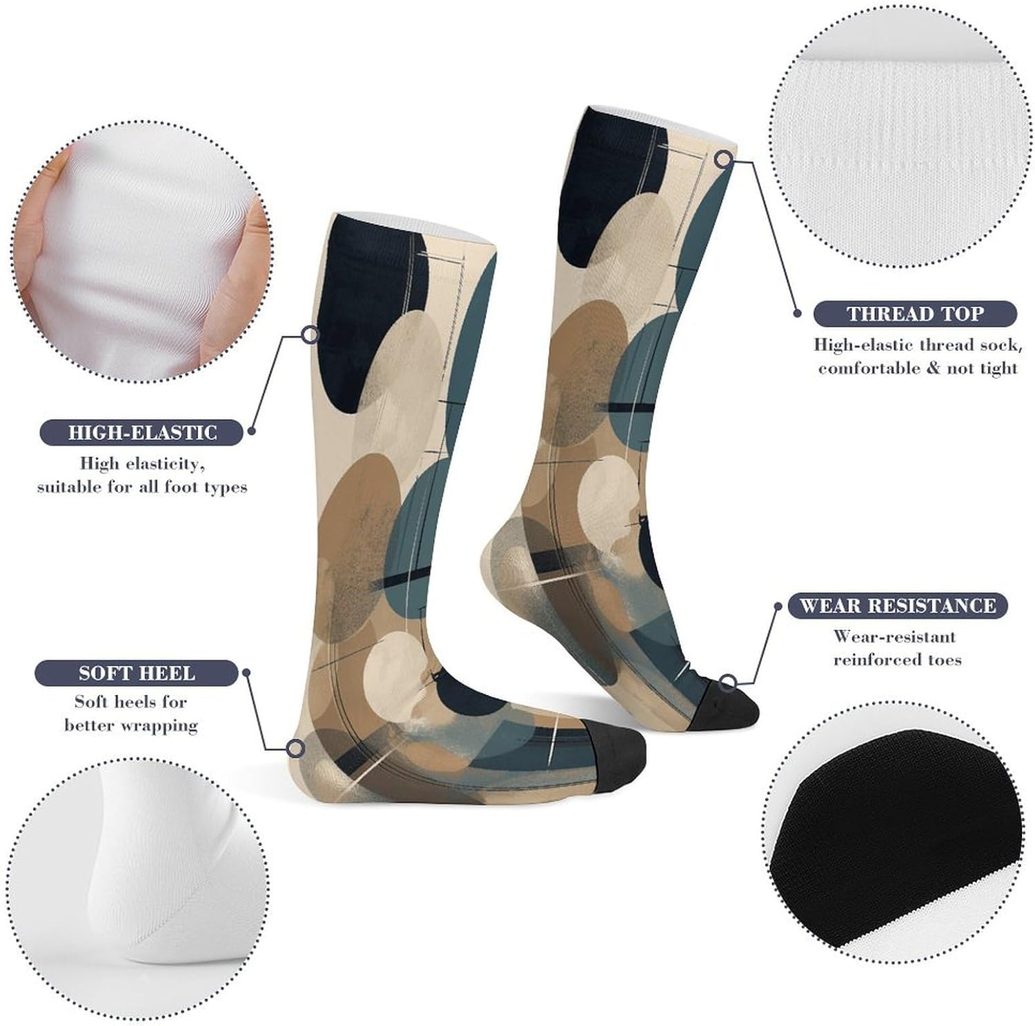 Art Painting Crew Socks Calf Socks Athletic Crew Sock