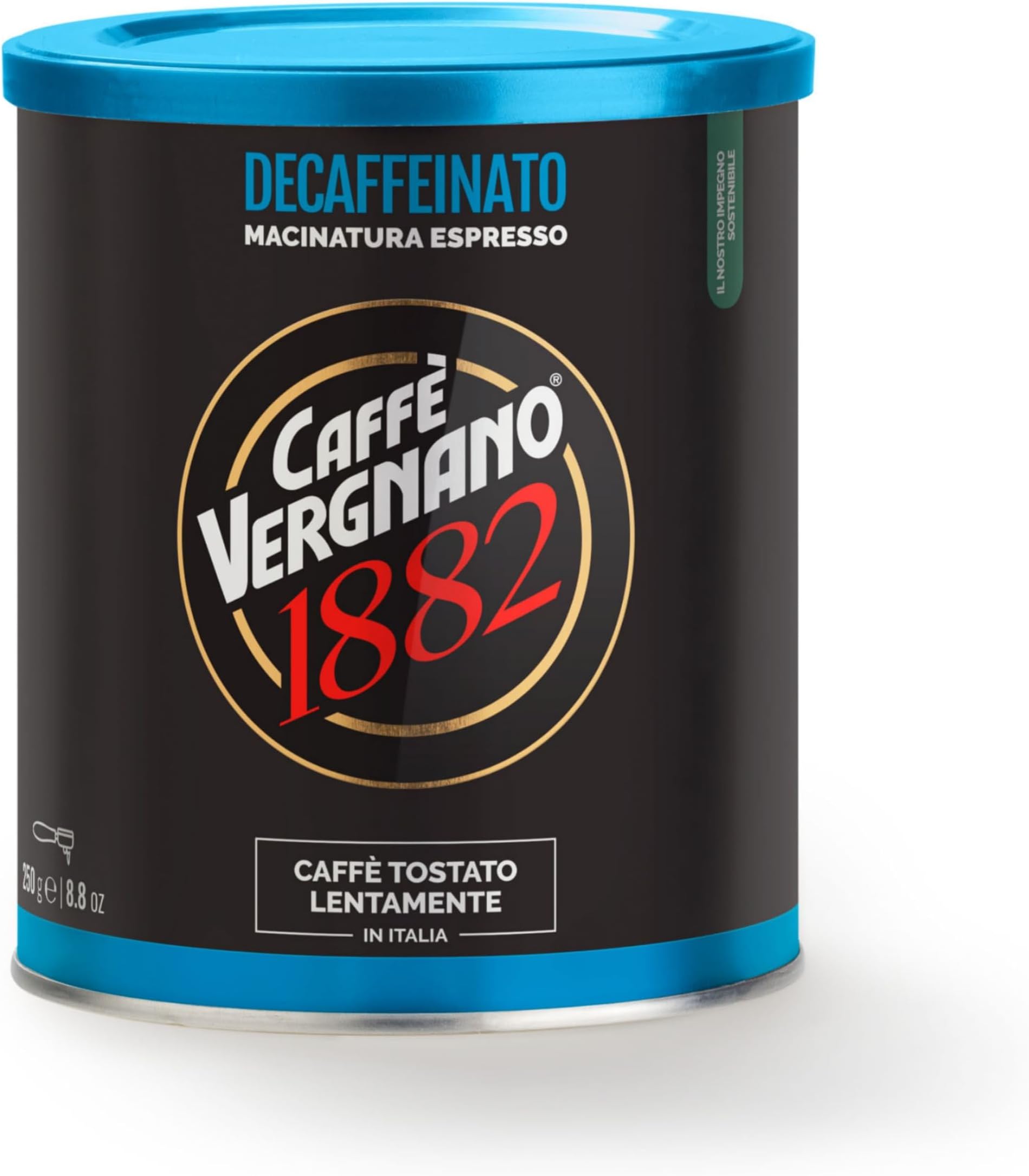 Caffè Vergnano 1882 Decaffeinato Espresso Ground Coffee Tin, 250g
