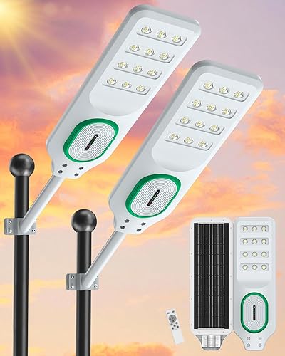 Miniatura 9 de AIKVSXER L-10000W - Farolas solares impermeables para exteriores, brillantes, resistentes al atardecer al amanecer, luces de estacionamiento para
