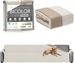 4 Seater Sofa Cover with Armrests, Double Sided Elastic Waterproof Sofa Covers Resistant to Scratches of Dogs and Cats (Pan/Taupe, 4 Seaters)