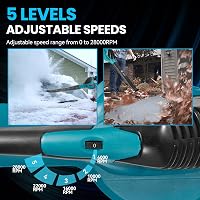 ONEVAN Akkumulátoros Lombfúvó 220 km/h 5 Fokozat 2x3000mAh Akkuval és Töltővel 4