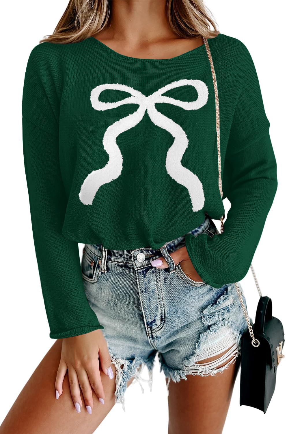 Women Merry Christmas Sweater Long Sleeve Xmas Knitted Top Funny Holiday Graphic Pullover Tops 2024 Trendy