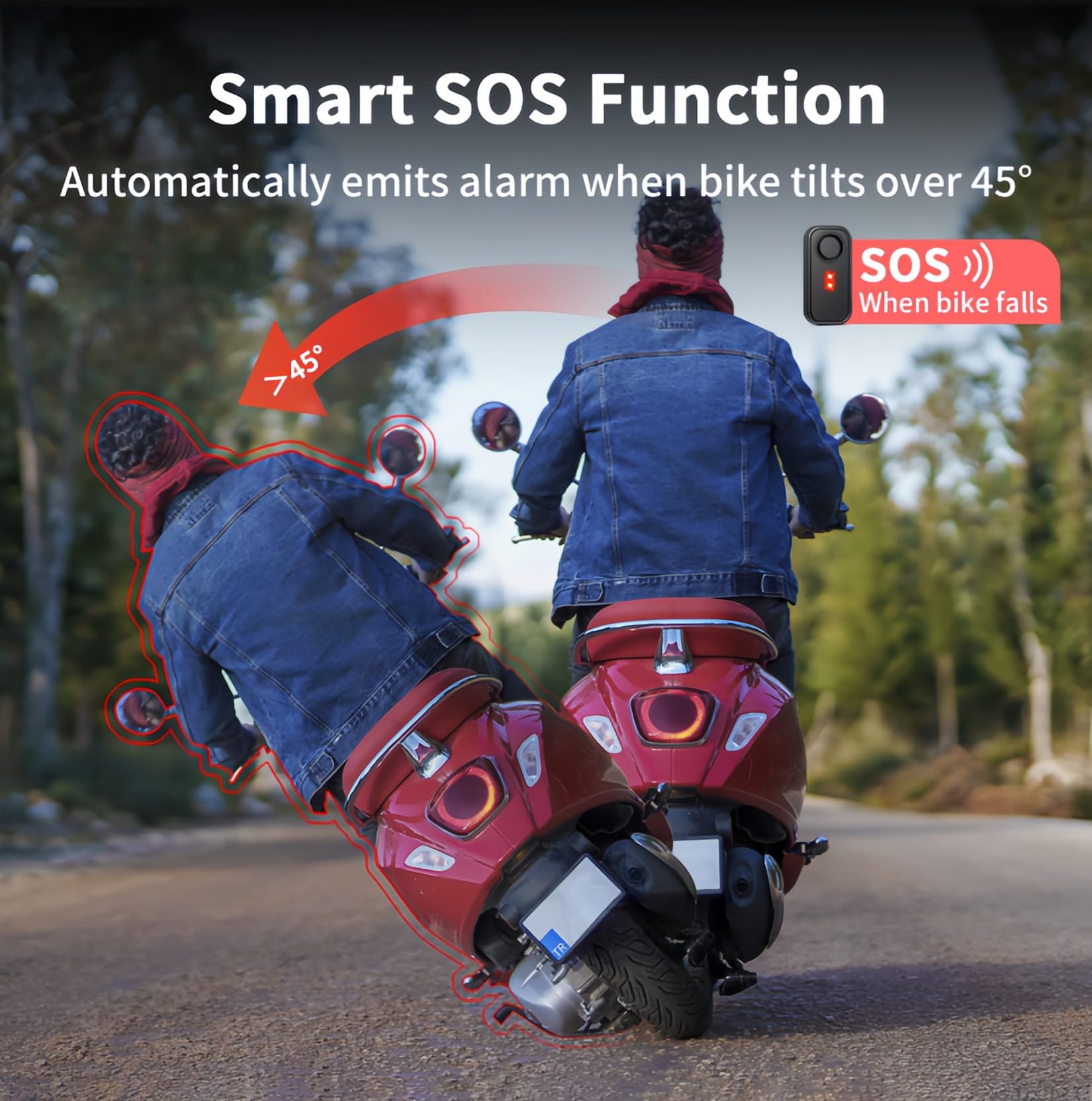 Mengshen Alarma Inalámbrica Vibración 2 Pack IP66 Alarma Impermeable Bicicleta Control Remoto 113 dB Sistema Seguridad Antirrobo Ruidoso Bicicleta Motocicleta Barco Bicicleta Eléctrica