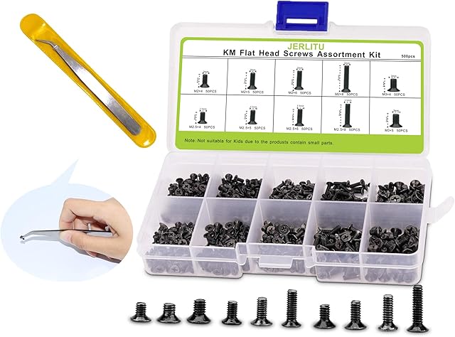 Computer Replacement Screws Kit M2 M2.5 M3 Laptop Notebook, PC Flat Head Phillips Screw Assortments,Electronic Repair Screws for IBM HP Lenovo Dell Samsung Sony Etc,10-Size. (Green Packaging)