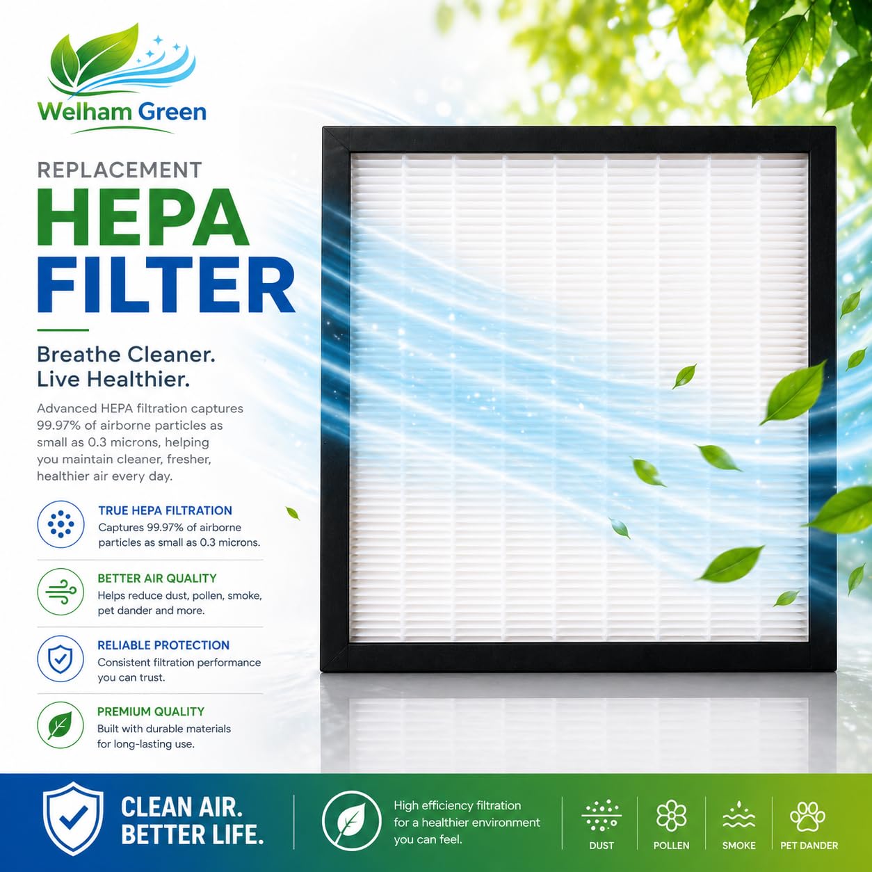Filtro HEPA compatible con Xpower Pro Clean X-2480A y X-2580 Mini Air Scrubbers, filtro de repuesto premium