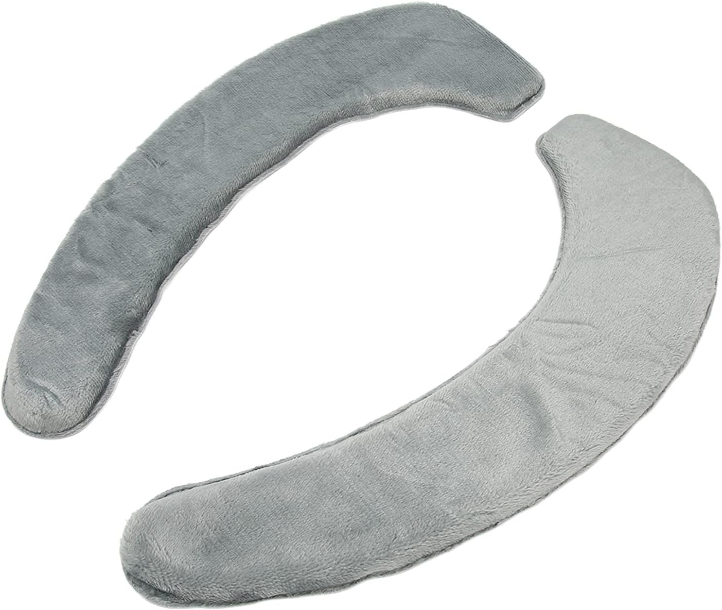 2 Pcs Toilet Seat Cover Pads, Soft and Warm Washable Self Adhesive Flannel Toilet Seats Cover Cushion for Bathroom Winter (Grey)