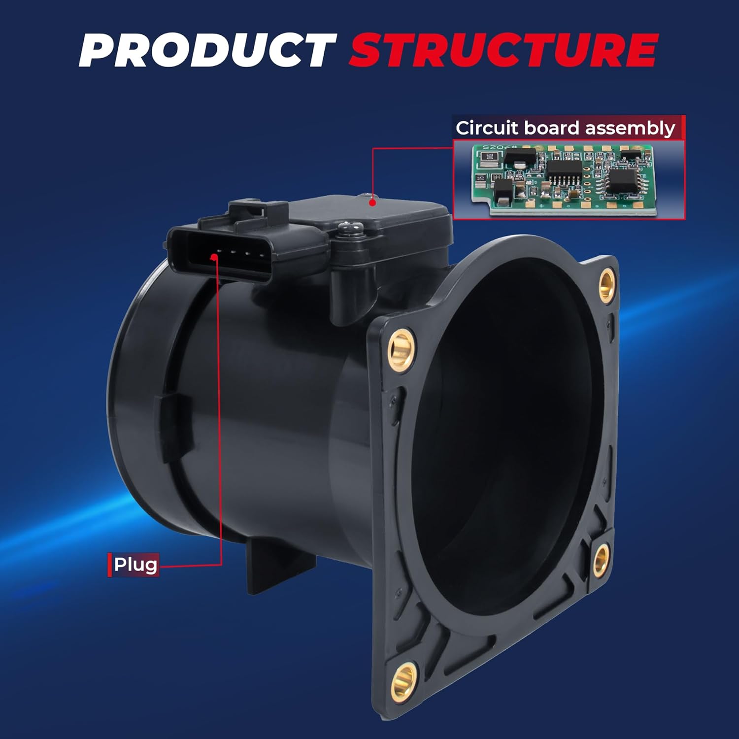 MOSTPLUS Direct Replacement Mass Air Flow Sensor MAF Compatible for Ford AFLS158