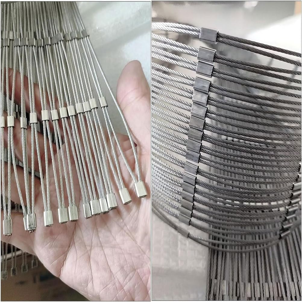 Red de alambre de acero inoxidable 304 para seguridad de perros, valla de eslabones de cadena de acero galvanizado, barrera corrugada para balcón y escaleras, 4,5 x 25 m