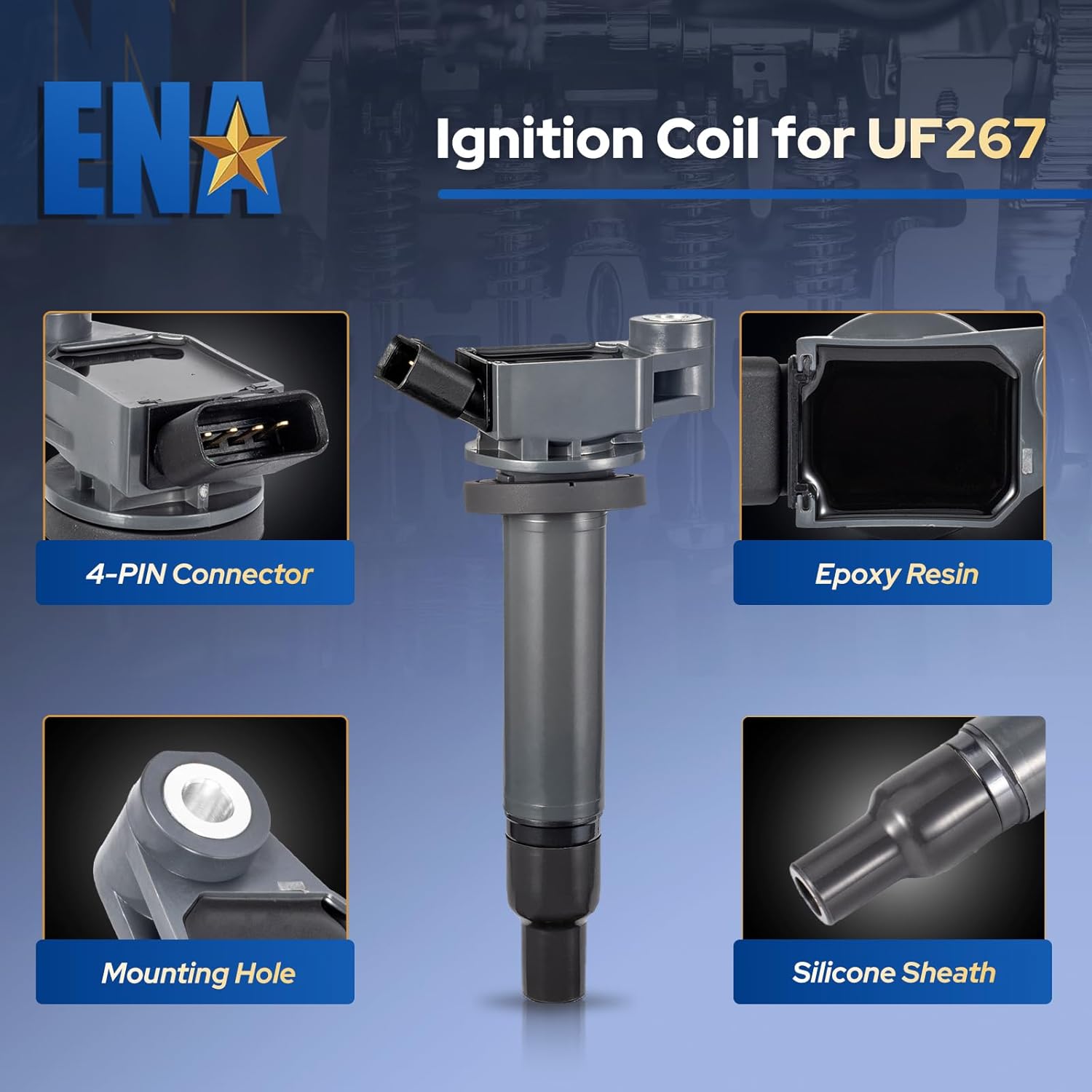 Ignition Coil Pack UF267 Fits for V6 3.0L 3.3L Compatible with 1999 2000 2001 2002 2003 2004 2005 2006 Lexus ES300 RX300 Toyota Avalon Camry Highlander Sienna Solara Lexus RX400h Coils Pack, Set of 6