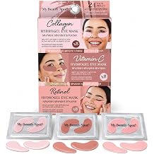 My Beauty Spot Hydrogel Eye Patches, 24 Piece Under Eye Mask Set with Collagen, Vitamin C & Retinol, Cooling Under Eye Patches for Puffy Eyes, Dark Circles, Wrinkles & Self Care