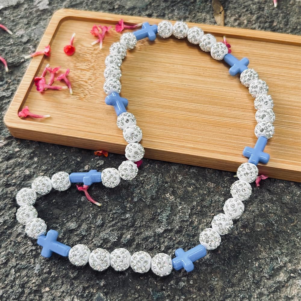 Collar de Béisbol con Cruz para Niños, Collar de Cuentas Deportivo para Niños y Adolescentes, Collares de Béisbol para niños y Chicas, Regalos de Béisbol para Niño, Collar con Cruz de Béisbol Juvenil