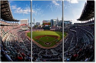 Canvas Wall Art Suntrust Park Wall Art Baseball Stadium Pictures Print On Canvas Ballpark Modern Artwork for Living Room Office Giclee Gallery Wrapped Posters Prints Framed Ready to Hang