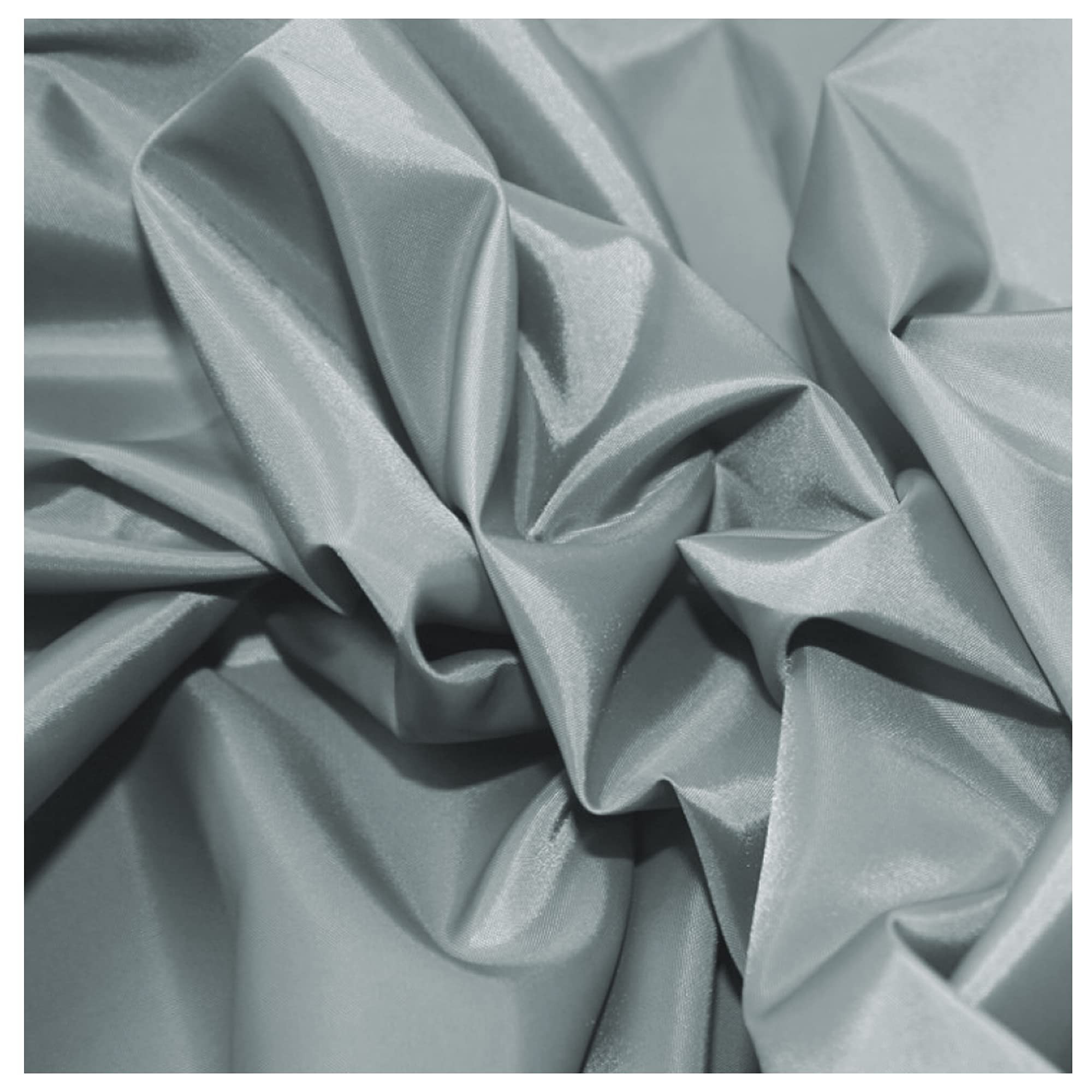 Silver Antistatic Lining Fabric - Polyester Silky Fabric 54gsm for Sewing, Jacket Lining, Garment Lining, Dress Linings, Dressmaking, Arts and Crafts| 60" | 150cm Wide | Sold by The Metre