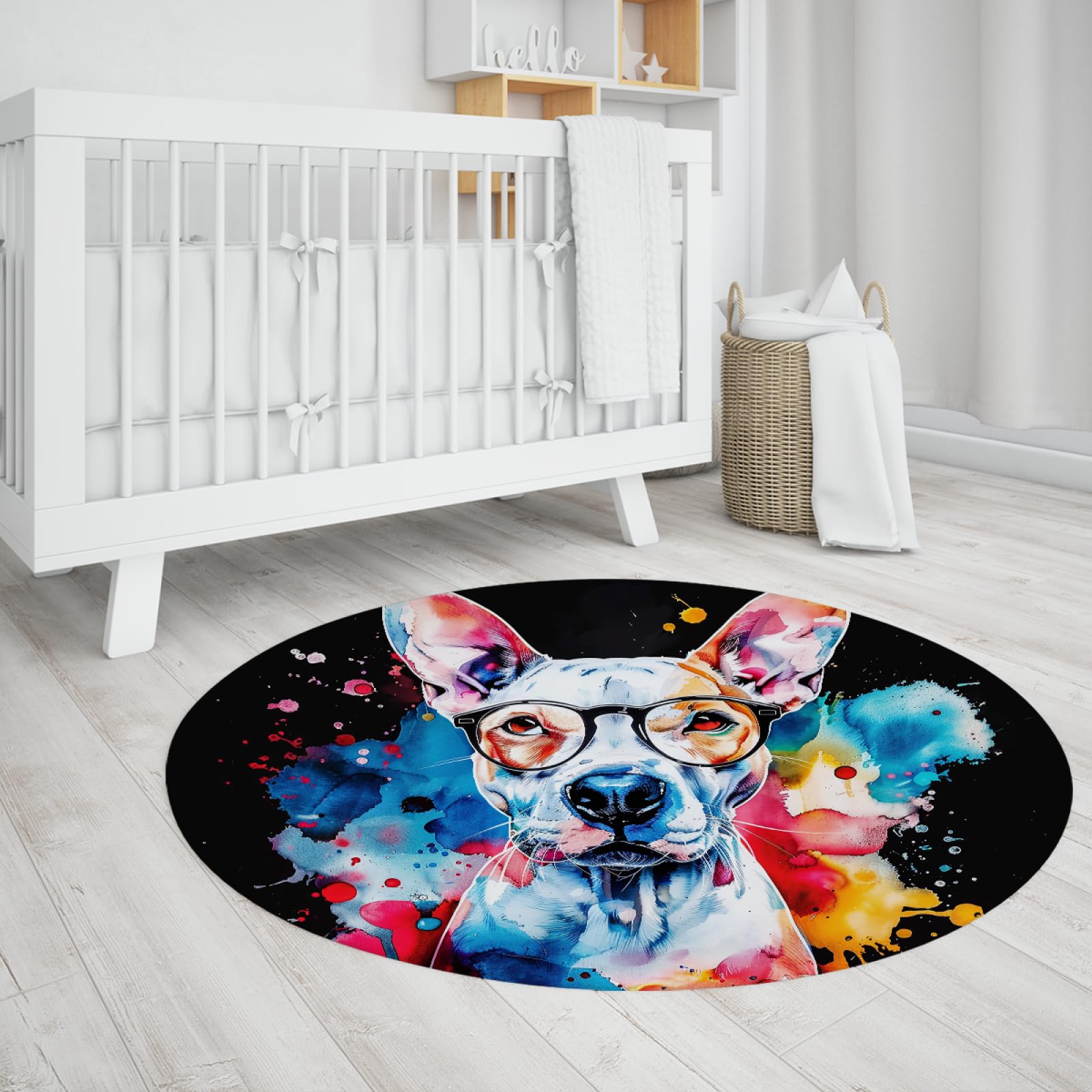 Tapis chien coloré lavable et antidérapant, parfait pour le jeu des enfants