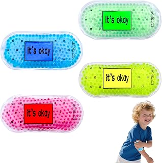 Kids Ice Pack for Injuries - 4 Count Reusable Cold Packs for Instant Pain Relief, Swelling & Bruise Reducer | Non-Toxic Gel, Flexible for Kids Sports Injuries, Sprains & Cramps