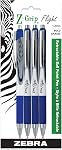 Zebra Pen Z-Grip Flight Retractable Ballpoint Pen, Bold Point 1.2mm, Blue Ink, School Supplies, Teacher Supplies, and Office Supplies, Smooth Writing, Quick-Drying, 4-Pack (21924)