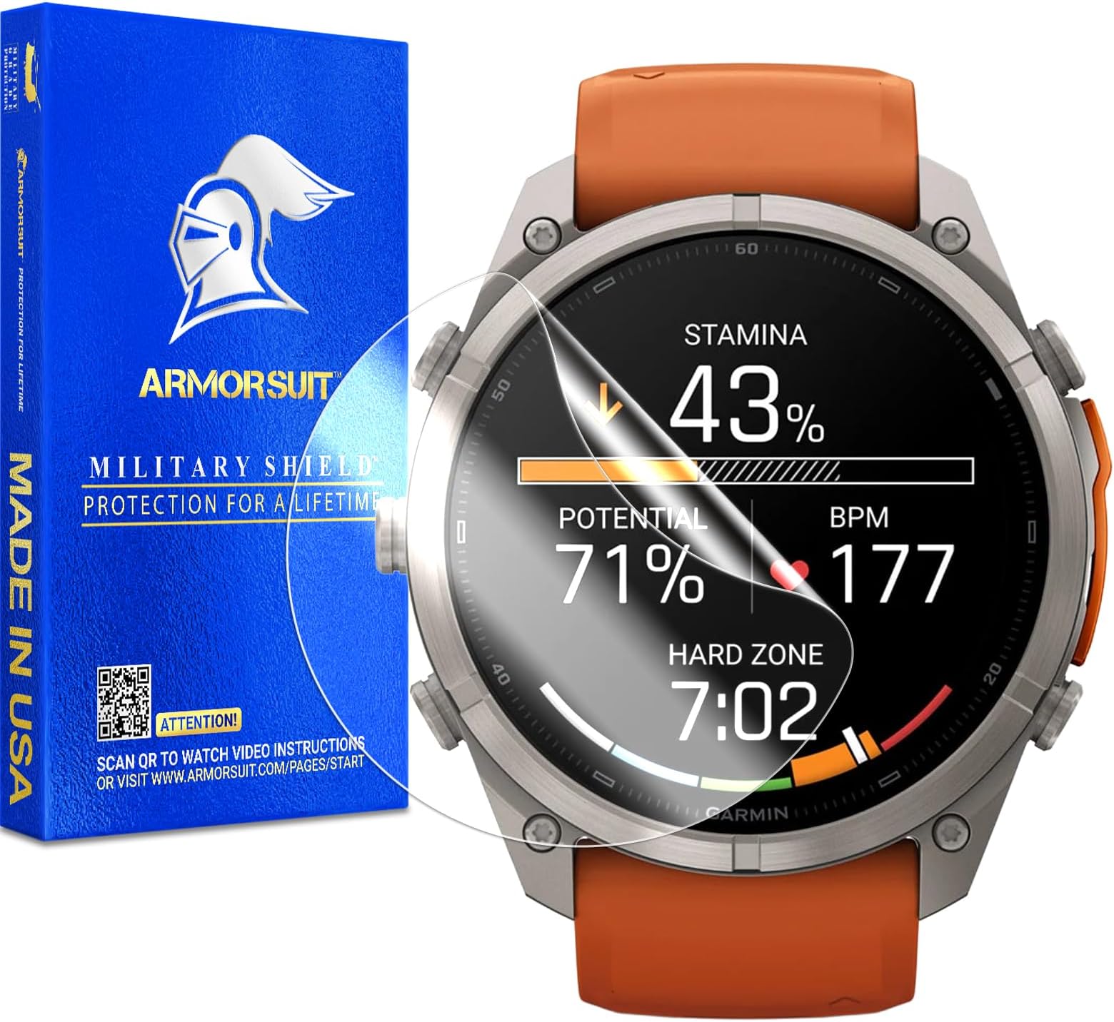 ArmorSuit 6 Pack for Garmin Fenix 9/8 / 7X | Tactix 8 [51mm] Screen Protector MilitaryShield HD Clear TPU Film - Made in USA
