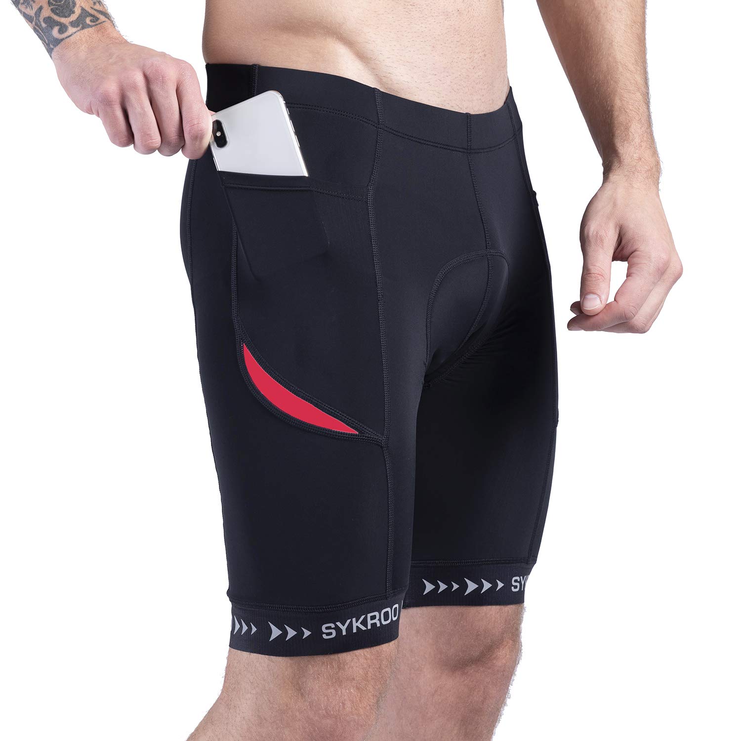 Cycle Shorts Men Padded Bicycle Riding Pants Bike Biking Clothes Accessories Pockets UPF 50+