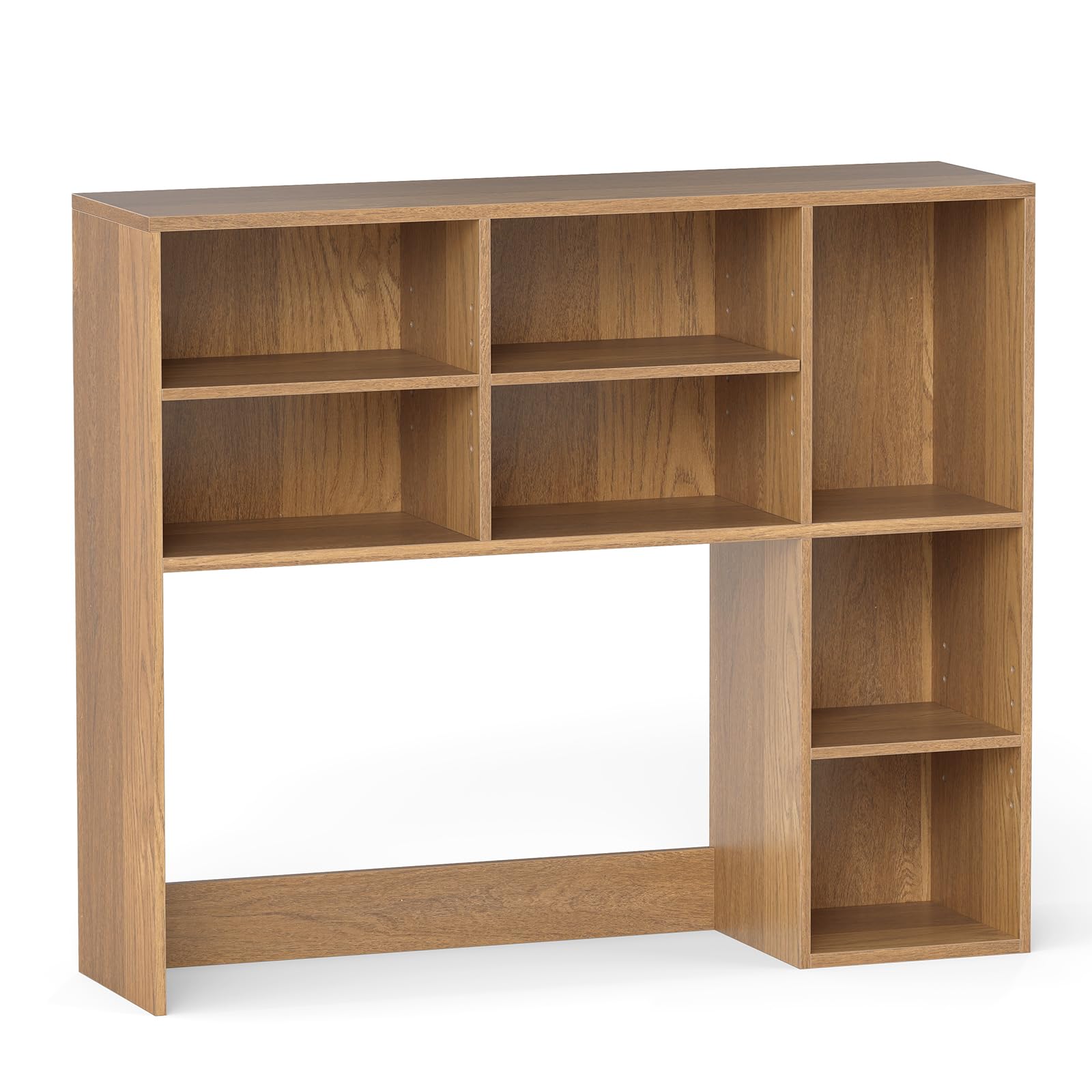GIANTEX Schreibtisch Regal, Tischregal mit Würfeln, 94 x 25 x 79 cm Aufbewahrungsregal mit 3 verstellbare Regale & 2 Kipp-Schutzsets, Schreibtischregal für Büro, Schlafzimmer (Natur)
