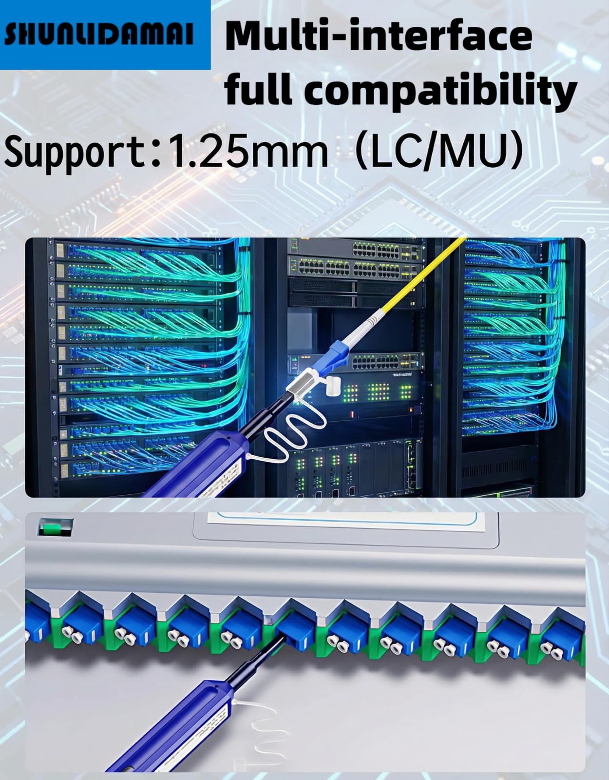 10 x Glasfaser-Reiniger, Glasfaser-Werkzeuge, Reinigungsstift für LC/MU, 1,25 mm Stecker, über 800 Reinigungen, Faserendflächenreinigung und optische Steckerreinigung