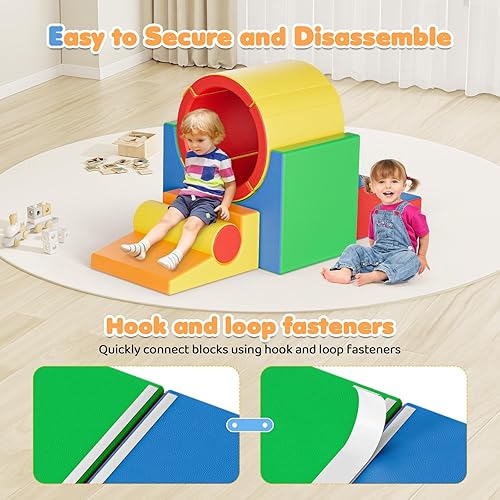Miniatura 127 de Lischwert Bloques de escalada de espuma, juguetes de escalada suaves para niños pequeños, juego de espuma de 9 piezas para gatear y escalar con Verde