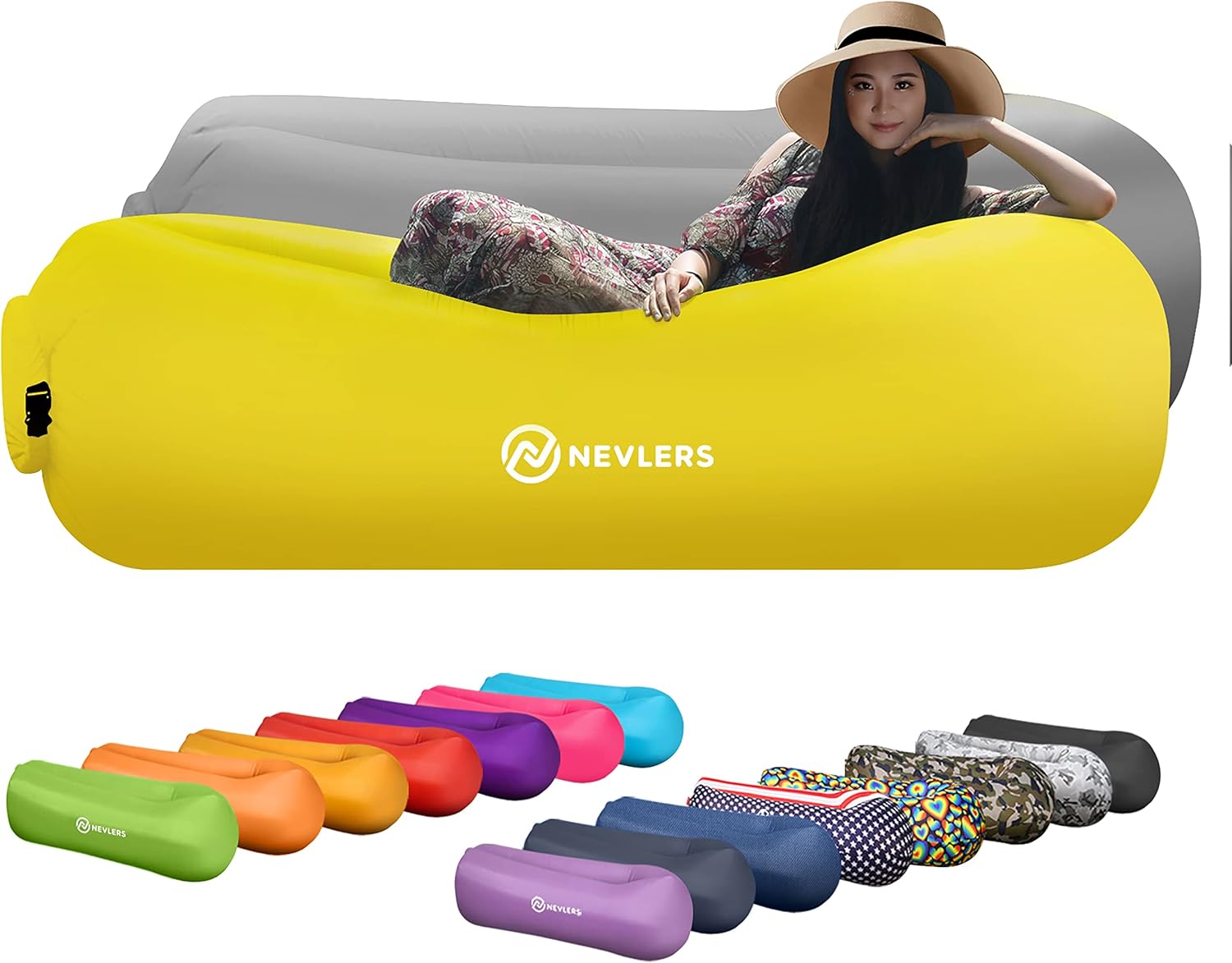 Buy Nevlers 2 Pack Inflatable Loungers with Pockets & Matching Bag
