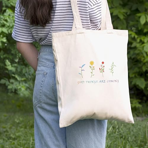 Miniatura 4 de Bolsa de lona de algodón de flores silvestres con ramo colorido, bolsa de lona reutilizable, bolsas de compras, comestibles, floral, botánico,