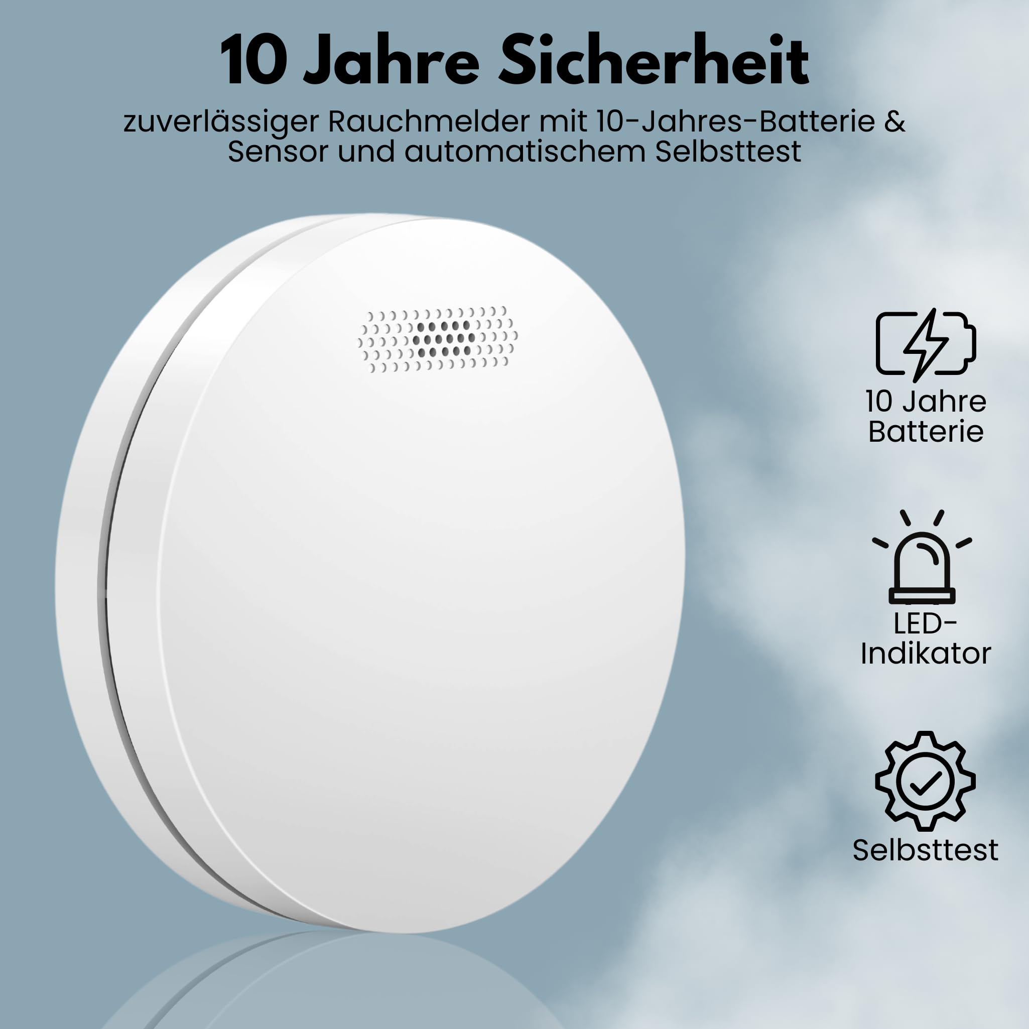 Aroha Smart Connect & Link WLAN-Rauchmelder Vernetzt - 10 Jahre Batterie - Feuermelder - Brandmelder Vernetzbar mit App Tuya & Smartlife - 3 Set