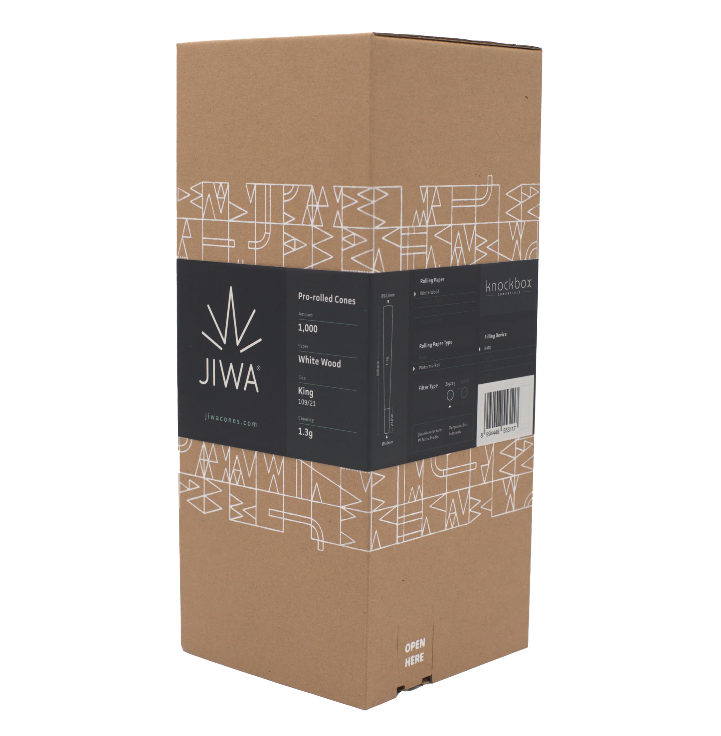 JIWA 1000 Conos Pre-Enrollados - Conos King Size Pre-Enrollados - Conos Joint Cónicos Pre-Enrollados - Papeles Pre-Enrollados (109 mm) Con Filtro (21 mm)