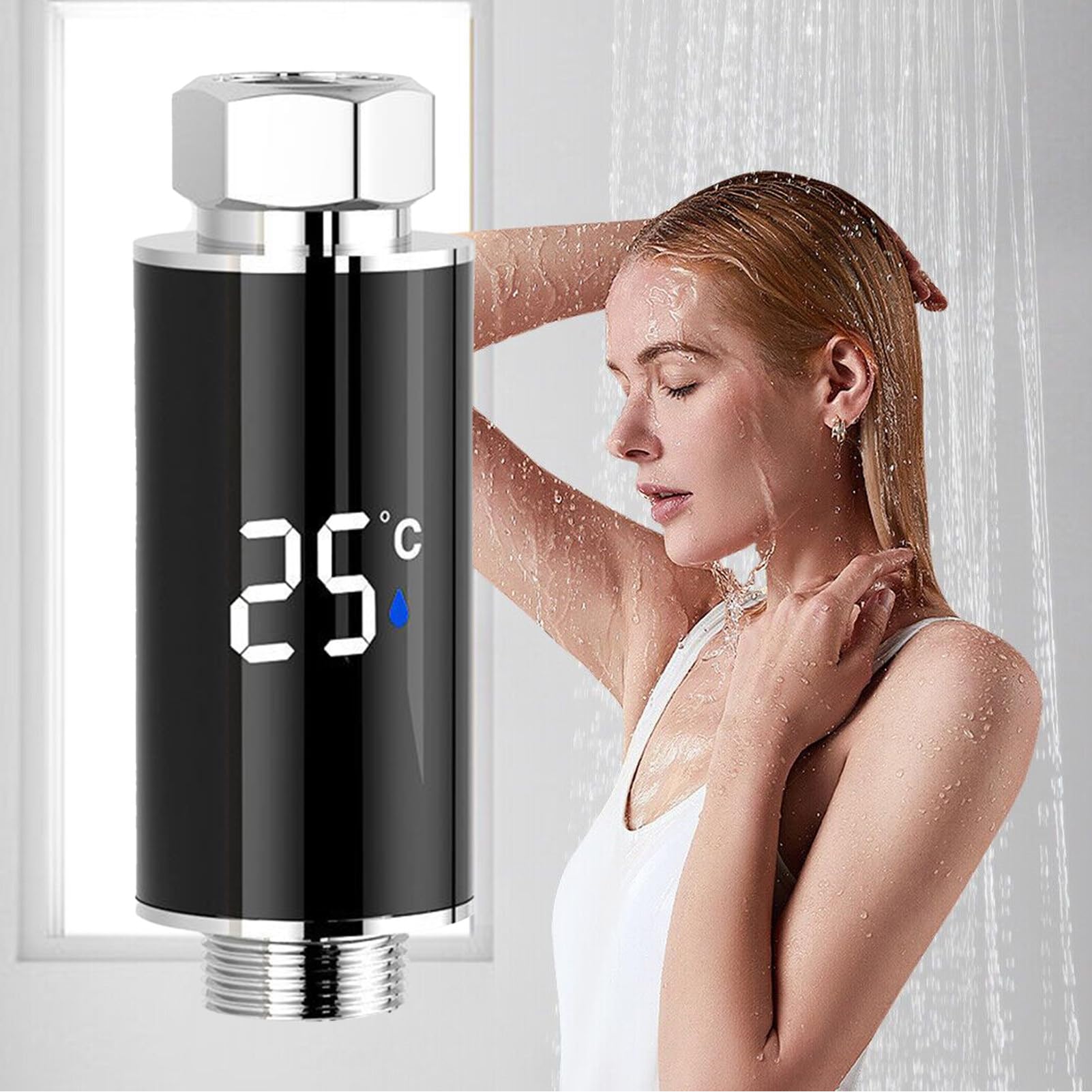 Affichage Numérique LED pour Bain de Bébé - Thermomètres Étanches pour Douche | Indicateur Précis Portable Design Étanche pour Salle de Bain Intérieure, Baignoire, Bébé, Extérieur, Maison