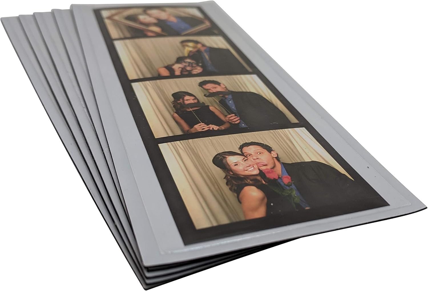 Photo Booth Nook | 2x6 Flexible Magnetic Photo Booth Picture Frames (150 Count) | Crystal Clear Display with Strong Magnet | Bulk