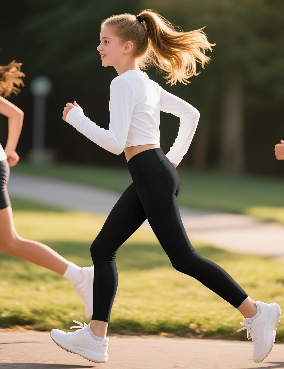 KEREDA Girls Athletic Leggings High Waist for Kids Teen Girls Yoga Dance Running Gym Pants with Pockets Ages 7-14 Years - Image 7