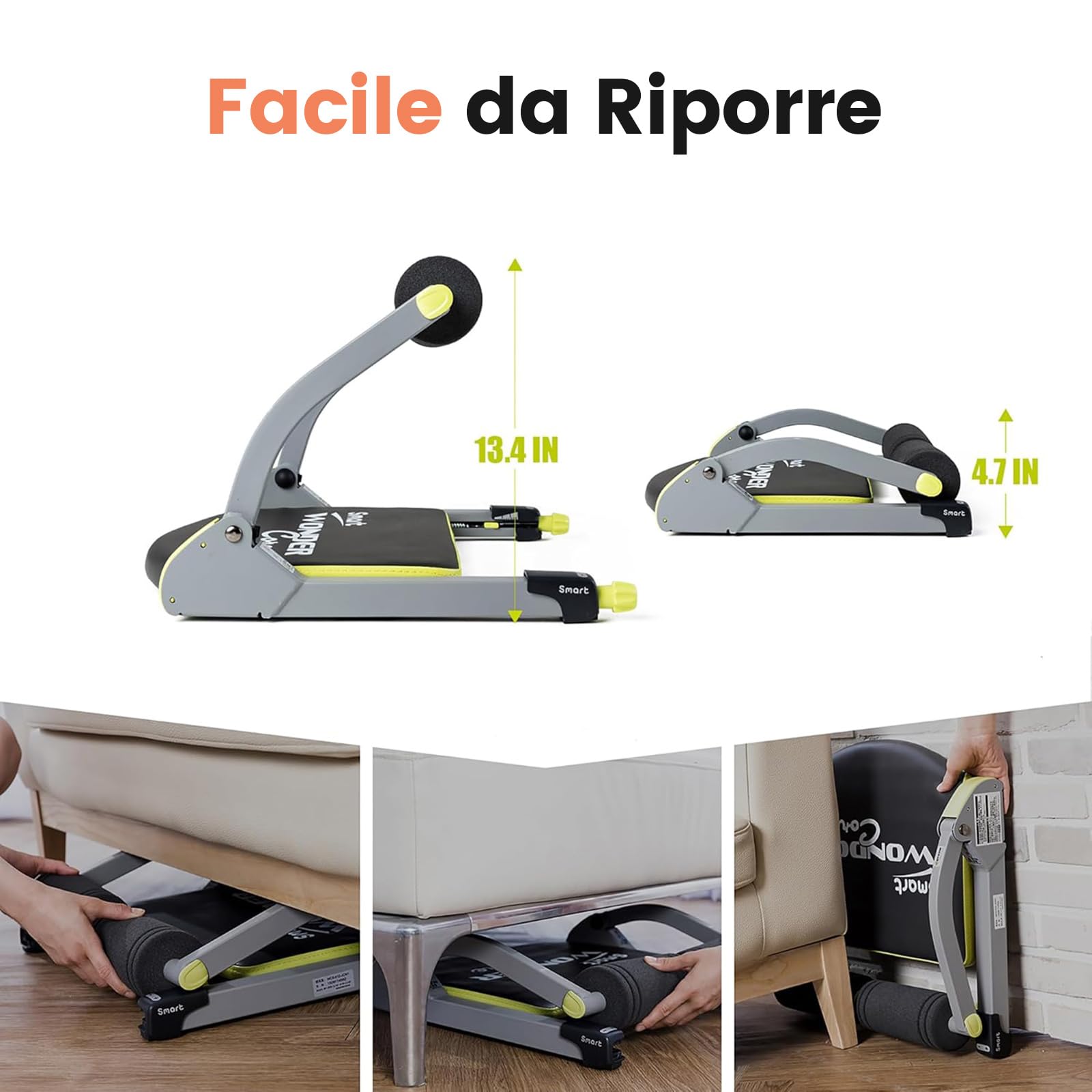 Wonder Core Macchina intelligente per addominali, attrezzatura per esercizi addominali, macchina per l'allenamento del corpo totale per la palestra domestica