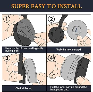 SOULWIT 50mm EarPads for Jabra Pro 9400/9450/9460/9465/9470/920/925/929/930/935 Headset, for Jabra Biz 620/1100/1500/1900/2400/2400II/GN2000/UC, Voice 550/750 - Black