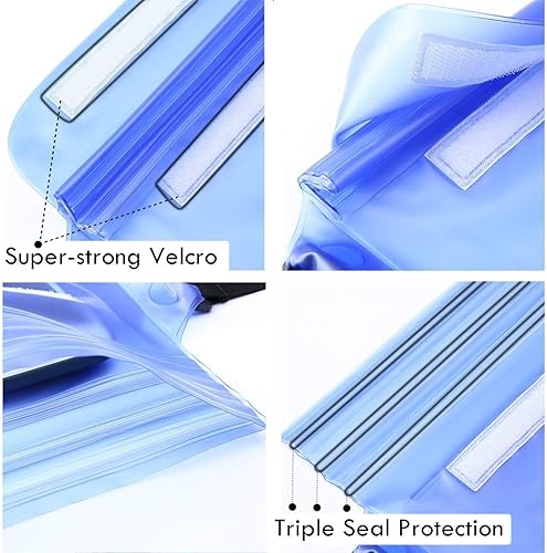 Miniatura 4 de HEETA Bolsa seca impermeable para mujeres y hombres, color verde transparente, paquete de 5 litros, con 2 bolsas impermeables con correa para la