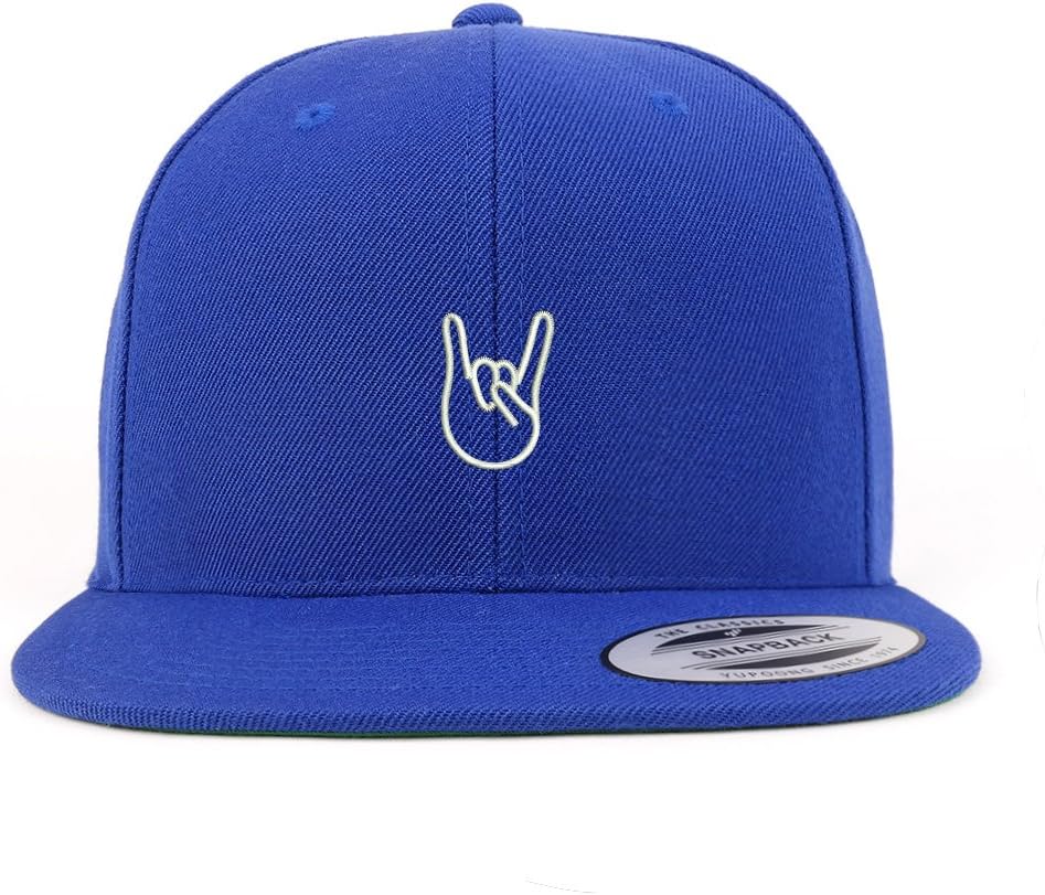Trendy Apparel Shop Rock On Embroidered Flat Bill Snapback Baseball Cap