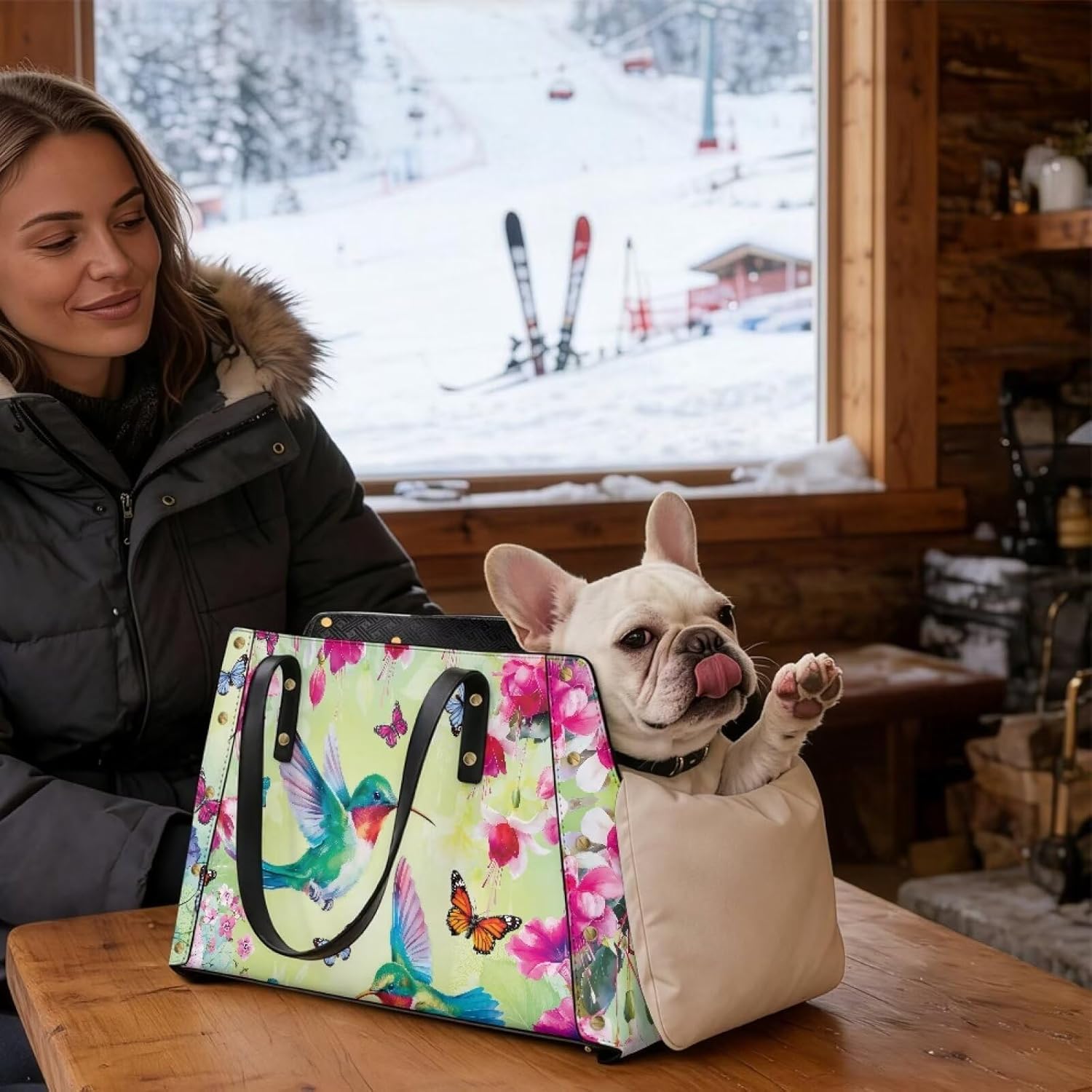 Hummingbird Dog Purse Carrier for Small Dogs Lightweight Dogs and Puppies Tote Bag Carrier Cat Rabbit Purse Small Animal Outdoor Function Handbag Gifts for Pet Lovers